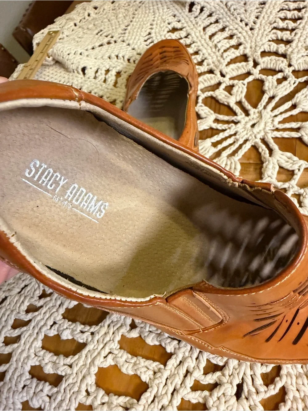 Stacy Adams Naples Mens 10M Brown leather vented Slip On Loafers luxury resort